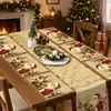 Venda Quente Transfronteiriça Jogo Americano Caminho de Mesa Tema de Natal Atmosfera Festiva Decoração Jogo Americano à Prova de Manchas Jogo de Mesa Caminho de Mesa Em Estoque