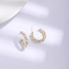 Nuevos Pendientes de Perlas en Forma de C Estilo Coreano Exquisitos Estilo Frío Pendientes Coreanos Aguja de Plata Pura 925 Pendientes Electrochapados de Alta Gama