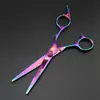 Tijeras para Mascotas de 6 y 7 pulgadas de Colores con Forma de Mano, Tijeras de Peluquería, Tijeras Rectas, Tijeras Entresacadoras, Tijeras Curvas
