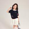 Pudding Haru Ropa para Niños Ropa de Verano Moda de Niñas Manga Corta 2025 Verano Nuevo Camiseta Suave de Seda Helada para Niños con Cachorro