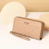 Carteira Feminina Modelo Novo da Fábrica Original, Clutch Longo Estilo Coreano Bolsa de Celular Casual com Zíper Duplo, Carteira de PU de Grande Capacidade