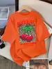 Camiseta Impresa Siempre Fresca con Cerezas Seleccionadas a Mano para Mujer de Algodón Cuello Redondo Ropa Holgada de Verano Mangas Cortas Multicolor