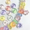 Contas planas de ábaco com furo grande, contas finas com glitter sereia transparente, material para acessórios de corrente de celular DIY feitos à mão