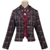 Fantasia cosplay Academia de Bruxaria, conjunto de uniforme escolar estilo britânico retrô, traje cosplay de anime, vestimenta para apresentação de palco