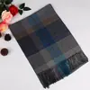 Cachecol Xadrez de Caxemira Feminino Estilo Coreano Versátil Moda Xale Longo Outono e Inverno Cachecol Masculino Estudante Quente Dupla Face