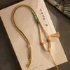 Corda de algodão esfregada à mão estilo tibetano passando por conta Dzi cordão para pendurar pingente de ouro Tangka cordão de corrente para clavícula trançado à mão