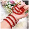 Pulsera de Ágata Roja Natural Ágata Roja Rojo Caqui Rojo Sur Redonda Raya Pulsera de Jade Calcedonia Pulsera de Belleza Neumático Ancho