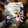 Suministro directo de fábrica manta de franela con estampado de alce Águila bandera americana funda para sofá aire acondicionado manta para siesta