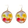 Moda transfronteiriça pequenas flores eternas frescas gota cola brincos margarida personalidade irregular amor geométrico joias pendente