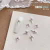 Nueva Joyería para Uñas Cruzadas Estilo Popular de Celebridad de Internet Joyería de Aleación DIY Diamante Rosa Joyería para Uñas Estilo Retro