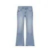 Comercio Exterior Ropa de Mujer 2026 Moda Europea y Americana Versátil Casual Simple Pantalones de Mezclilla de Tiro Bajo Rectos Acampanados para Mujer E490577