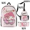 3D Nuevo Periférico Impreso Sanrio Merlot Bolso Mochila Bolso Cruzado Bolsa para Lápices Set Impreso de Tres Piezas
