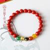 Pulsera de Cinabrio Dios de la Fortuna Quíntuple para Hombre Cuentas de la Suerte Regalo de Año de Nacimiento para Hombre Pulsera de Cinabrio para Mujer