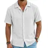 Camisa de Waffle Transpirable de Verano para Hombre Cuello Cubano Top Cardigan Casual de Manga Corta Transfronterizo Venta al por Mayor