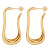 Brincos de Moda Retrô Europeus e Americanos Design de Nicho Longos Pescoço de Ganso Brincos de Cobre Banhado a Ouro Real 18k