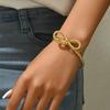 Pulseira Simples Nicho Laço Personalizada Abertura Design Ajustável Pulseira Senso Avançado Moda Versátil Joia de Mão