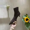 Botas de Tacón de Aguja Puntiagudas Elásticas Otoño/Invierno 2026, Botas de Media Caña Ajustadas de Celebridad de Internet, Botines de Ante con Tacón Alto Forrados para Viajes Diarios para Mujer