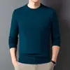 Suéter para Hombre de Comercio Exterior Invierno Resistente al Frío Cálido Suéter de Cuello Redondo Algodón Puro Hombre Suéter de Punto Rojo Otoño e Invierno