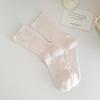 Calcetines de Seda de Morera para Mujer Verano Delgados Frescos Transpirables de Longitud Media Color Sólido Combinan con Todo Calcetines de Hielo Calcetines de Doble Aguja Sin Costuras