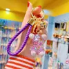 Pingente de chaveiro de urso violento com estrela cravejada de diamantes criativo pingente de chaveiro de moda menina urso transparente pendente de bolsa