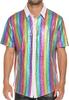 Camisa Formal para Hombre 2025 Camisa Lentejuelas Abotonada Fiesta Disco Años 70 Disfraz Cosplay Xuanzi