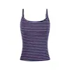 Camisola de Tirantes Rayada Retro Adelgazante Unbdns para Mujer, Camiseta Interior Base Deportiva de Verano con Espalda Bonita