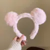 Diadema de Felpa con Estampado de Leopardo Rosa y Moño de Gatito para Mujer, Diadema Linda Versátil para Lavarse la Cara, Pasador, Tocado de Corona Alta