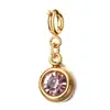 Colgante de Piedra de Nacimiento de Diciembre de Acero Inoxidable de Alta Gama para Collar DIY, Nicho Transfronterizo Europeo y Americano, 6mm