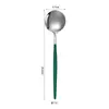 Juego Principal de Cubiertos Portugueses de Acero Inoxidable Transfronterizos, Tenedor y Cuchara, Juego de Cuatro Piezas, Cuchillo para Bistec, Tenedor y Cuchara con Spray Dorado, Cucharilla de Té