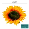 Cabeça de Flor de Girassol Artificial com Pétalas Finas Flor Falsa Girassol Decoração Estilo Tema Monet Parede de Check-In Foto