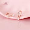 Brincos de Prata S925 Femininos Estilo Coreano Simples Distintos Frescos e Cheios de Diamante Flor de Cinco Pétalas Argola de Orelha Brincos Elegantes G2312
