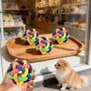 Stock Listo Venta al Mayoreo Pelota de Juguete para Mascotas Pelota Colorida con Campana Juguetes para Perros Pequeños, Medianos y Grandes Venta al Mayoreo Pelota Arcoíris Juguetes para Perros