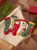 [Nuevo Producto] Calcetines para Niños Calcetines de Navidad Otoño e Invierno Rojo Dibujos Animados Calcetines de Caña Media Calcetines de Año Nuevo para Bebés Niños