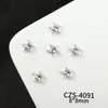 Acessórios de unha populares estilo francês em prata, acessórios de unha de alta qualidade versáteis de luxo leve com coração e borboleta vazados adornados com diamantes