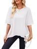 Europa e Estados Unidos moda feminina transfronteiriça 2025 Amazon TK suéter oversized de verão gola redonda pulôver camiseta manga curta jaqueta feminina