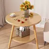Mesa Auxiliar para Sofá, Mesa Pequeña, Mesa Redonda Pequeña de Doble Capa, Sala de Estar, Mesa de Té para el Hogar, Estante de Almacenamiento de Mesita de Noche, Mini Mesa de Café Pequeña para Balcón