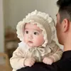 Chapéu de bebê estilo princesa coreana outono e inverno quente à prova de vento protege a moleira chapéu de palácio proteção auricular para bebê recém-nascido