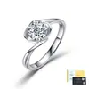 Anillo de plata de ley S925 con moissanita y diseño floral, elegante y lujoso, sensación de alta gama, adecuado para el uso diario