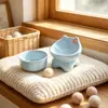 Juego de Dos Piezas de Tazones Cerámicos para Gatos con Diseño de Lazo, Tazón de Agua, Tazón para Mascotas, Tazón para Perros, Protección del Cuello, Anti-Barbo Negro, Adecuado Tanto para Gatos como para Perros