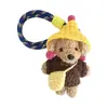Bolso Cruzado de Lana Estilo Coreano Nuevo con Llavero de Perro de Peluche Lindo, Adorable Colgante de Bolsa de Muñeco Suéter de Dibujos Animados