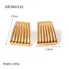 Pendientes Jingqiao Europeos y Americanos de Acero Inoxidable Lujo Accesible Gama Alta Oro de 18K Acero de Titanio Geométricos con Patrón de Ola Pendientes de Nicho