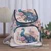Nova bolsa de lona bordada, mochila de pano, mochila feminina de viagem, lazer, mochila bordada dourada, outlet de fábrica
