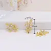 Oro Verdadero 18k Col de Forma Pentagonal Microincrustaciones de Circonita Accesorios Pulsera de Mariposa Colgante DIY Collar Pendientes Colgante D103
