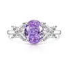 Anillo de Flor de Hielo de Piedra Preciosa Colorida Más Vendido en Tiktok, Anillo Deslumbrante de Diamante de Alto Carbono Color Huevo de Paloma, Dropshipping para Transmisiones en Vivo