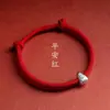 Pulsera de Cinco Colores para el Festival del Bote del Dragón de Plata de Ley S925, Pulsera de Hilo Rojo con Tamales de la Suerte y Símbolos de Éxito, Tejido de Cadena Hecho a Mano, Artesanía Exquisita