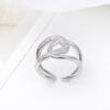 Anillo para mujer K blanco perla con microincrustaciones de circonita de viento frío, personalidad, moda, simple, apertura ajustable, anillo para dedo de comida de celebridad de internet, lote