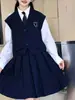 Conjunto de Uniforme Escolar para Niñas Transfronterizo de Comercio Exterior, Conjunto de Ropa Escolar Rusa de Tres Piezas