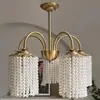 Vestuário Estilo Francês Latão Gravado Lustre de Pérola Entrada de Corredor Luminária de Parede Vintage Palácio Quarto de Dormir Mesa de Cabeceira Pequeno Lustre