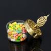 Comércio Exterior Caixa de Doces Transfronteiriça Caixa de Doces Redonda Transparente Banhada a Ouro Cerimônia de Casamento Vazada Caixa de Embalagem Criativa Europeia