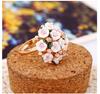 Conjunto de Anillos de Flores Cuidadosamente Seleccionados, Anillo de Flor de Cerámica con Diamantes para Mujer, Personalizado y Moderno, Estilo Simple, Fuente de Aliexpress